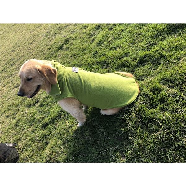 Vinter Hund Jakke Fleece Hund Frakk for de fleste hunder Grønn