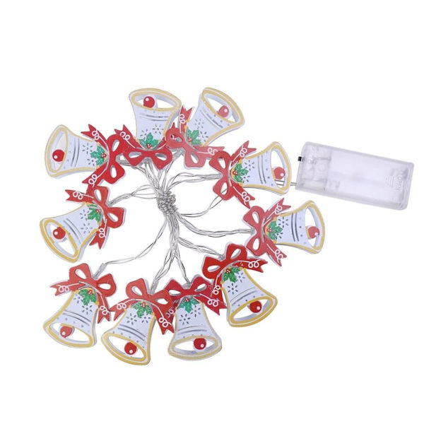 10 LED julelys Batteridrevet Hjemmeindretning Lille klokke 1,15 m KLB