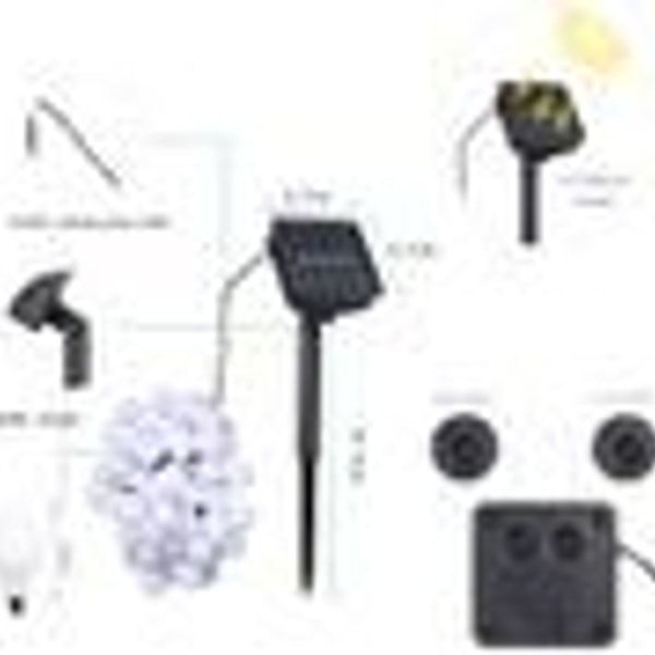 Solcellslampor utomhus Tomshine 50Leds, 6,9 meter julgransbelysning KLB