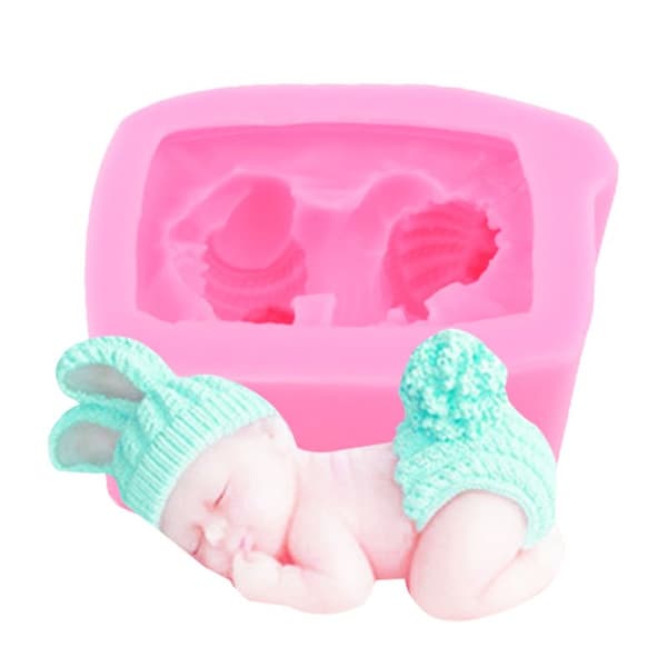 Sovande Baby Silikonformar Flip Cake Dekorationsformar Baby Vätskeformar Aroma Gipsformar