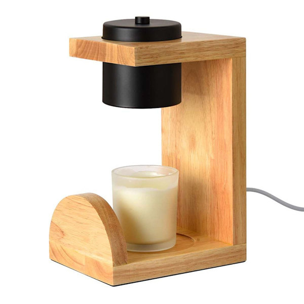 Ljuslykta med dimmer, glas, metall, trä KLB