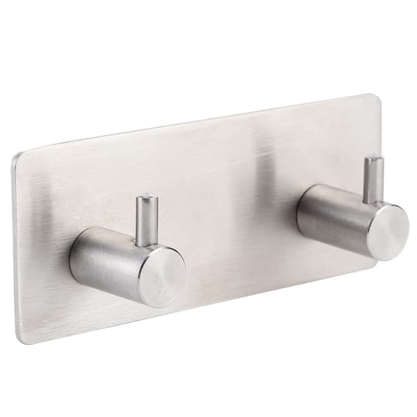 Selvklebende 304 rustfritt stål håndkleholder krok, 2 kroker KLB