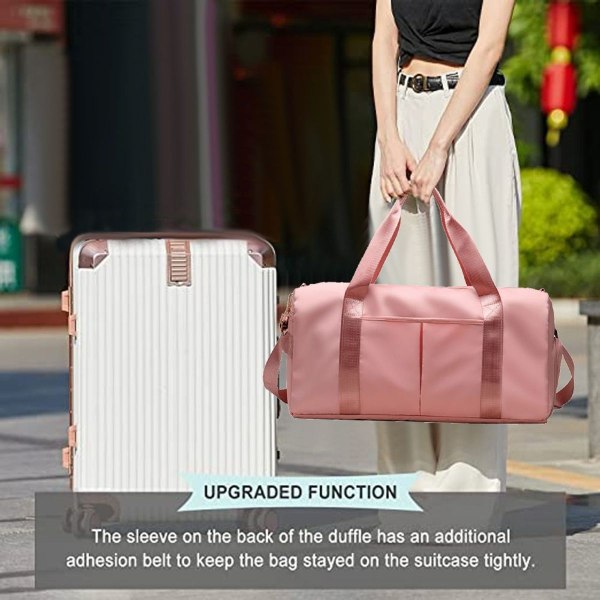 Travel Duffel Bag Sports Gym Bag Shoulder Weekender Overnight Pink