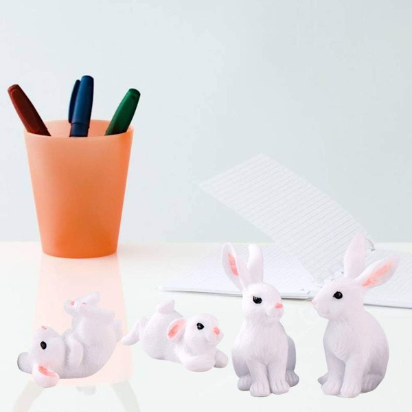 8 stk Miniatyr Kanin Figurer Eventyrhage Kanin Figurer Påskekake Topper KLB