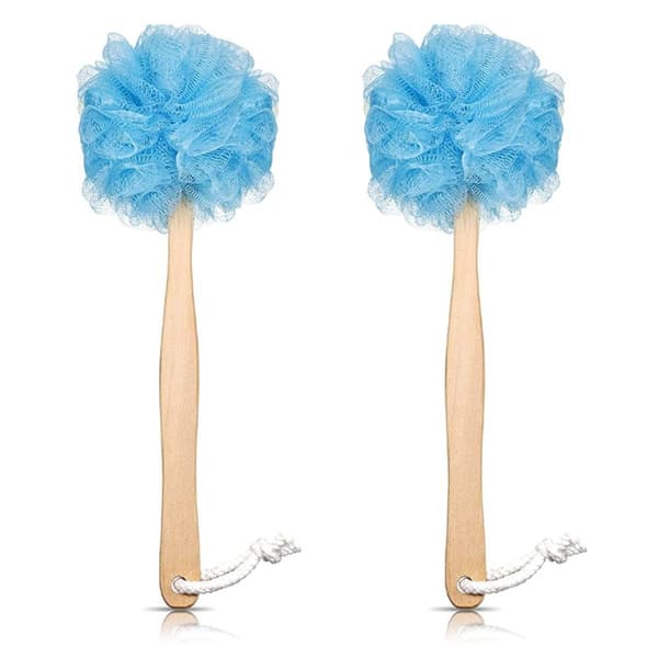 Loofah ryggskrubb för duschen | Blå bambukolfiber