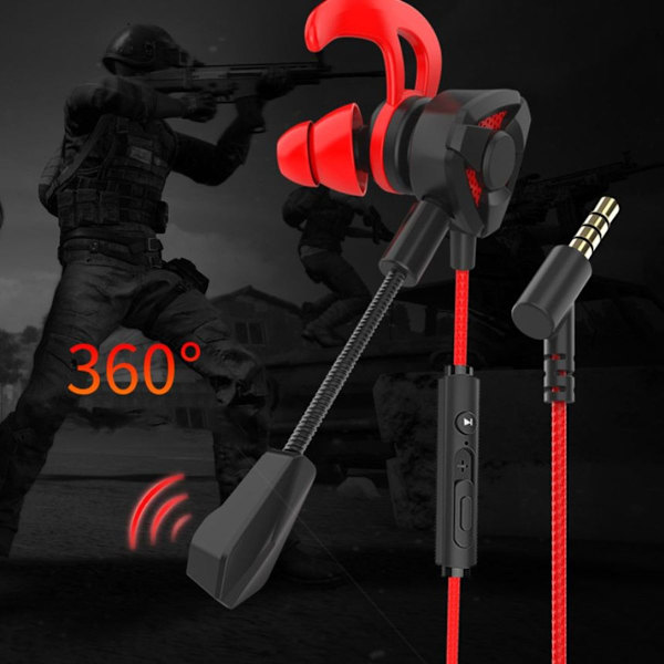 Justerbare mikrofon gaming-hodetelefoner - kablet for PS4, Xbox, mobil, E-sport, rød KLB