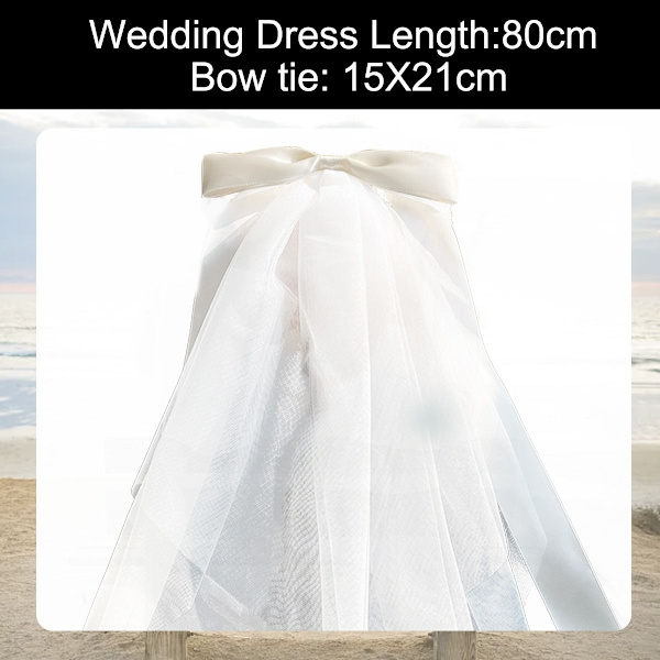 Brudslöja Bröllopsslöja Brudslöja Tulle Slöja med Rosett Slips Bachel Stil3 KLB
