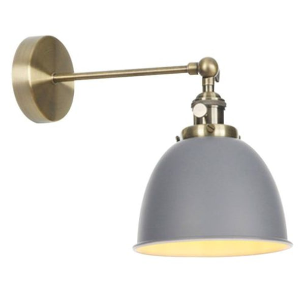 Moderne loftslampe i halvrundt design med grå metalkappe