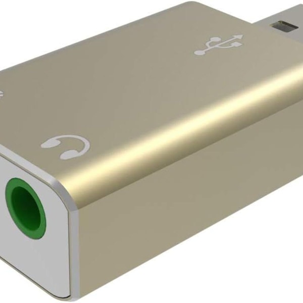 USB-lydadapter, ekstern lydkortadapter med gull