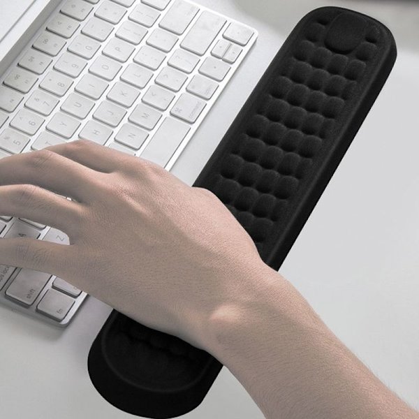 1 sett med svart minne skum datamaskin tastatur håndleddstøtte