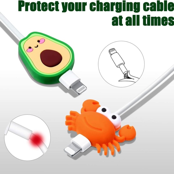 13 stk sød opladningskabelbeskytter til USB-kabel Frugtopladningskabel KLB