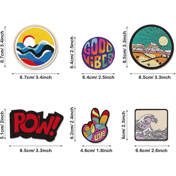 Embroidery Iron-on Patch,20 PCS Mixed Space Cherry Bottle Patch Sticker Iron-on Appliques or Sew-on Badge for Clothing T-shirt Jeans Jacket