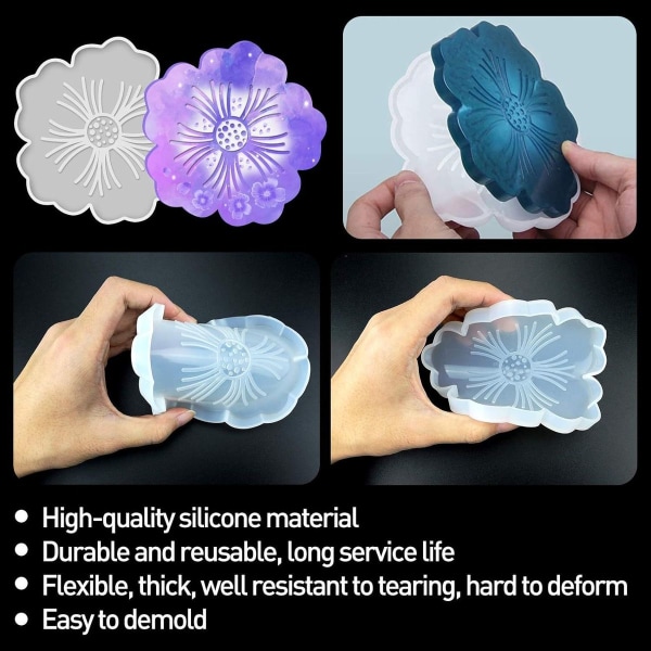 Silikoneforme epoxyharpiksunderlag 6stk, epoxyharpiksforme sæt harpiksstøbning