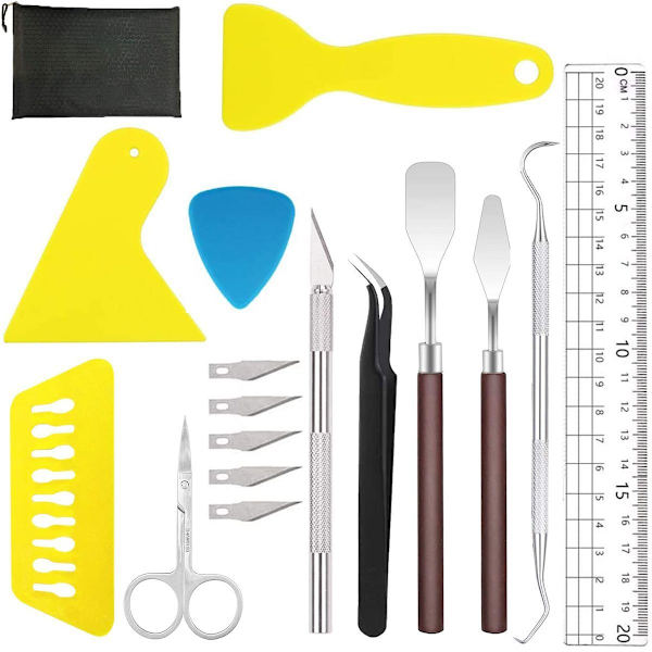 Homgaty DIY-askarteluvälinesarja, vinyyli J kymmenen työkalua, ruostumattomasta teräksestä valmistetut piirturin lisävarusteet KLB:llä