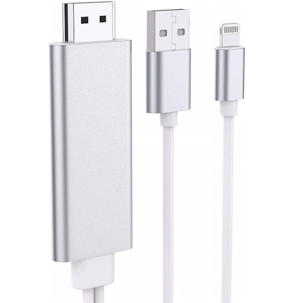 Lightning til HDMI-kabeladapter, iPhone iPad til TV, 1080p