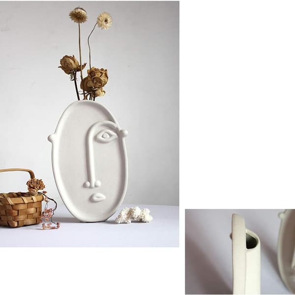 Keramisk vase moderne kunst kvinner abstrakt hode blomster vase
