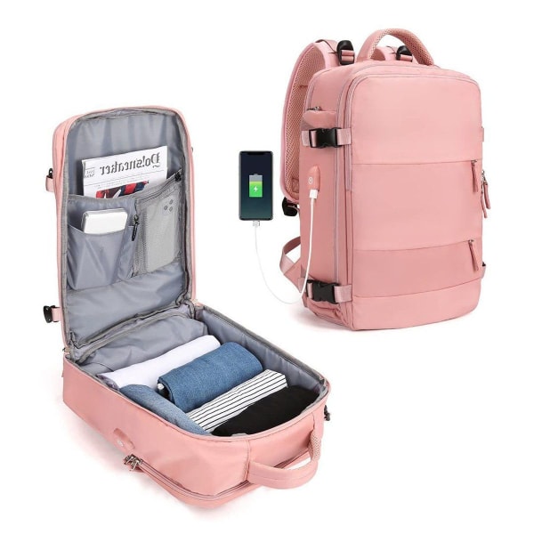 Reseryggsäck för kvinnor, vandringsryggsäck med kapacitet för 15,6 tum laptop