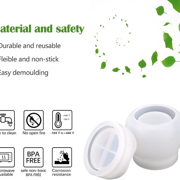Flaskhartssform i resin, puddingburkar i silikonhartsform, hartsburkform med lock KLB