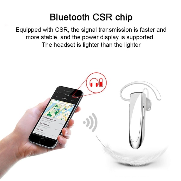 Nytt Bluetooth Headset V4.1 trådløst hodesett Bluetooth White