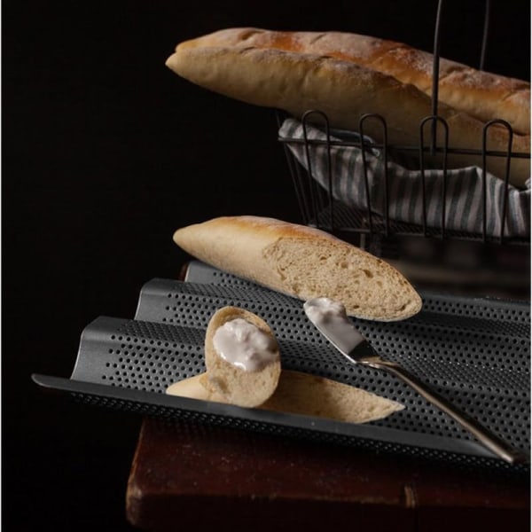 ilauke baguettebrett baguette bakebrett baguetteform med non-stick belegg