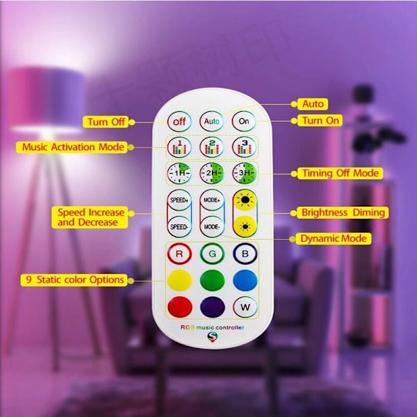 RGB LED-gulvlampe 15W gulvlampe stue lysstyrke justerbar vinkel nordisk stil innendørs lampe dekorativ belysning stålampe - 120CM KLB
