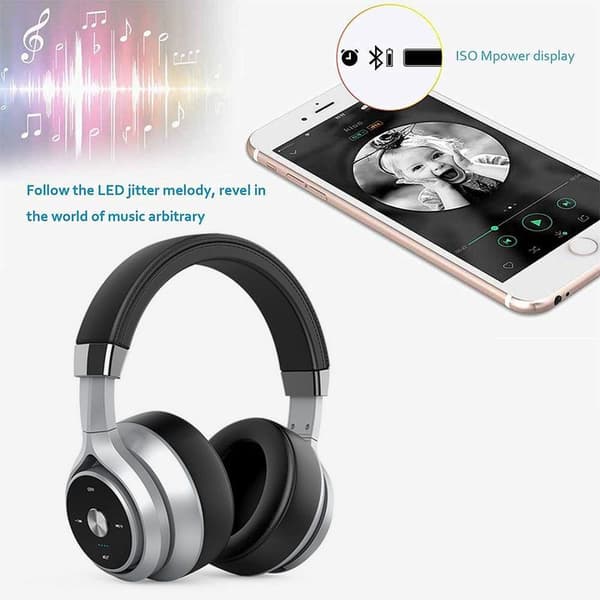 Aktiva brusreducerande Bluetooth-hörlurar över silver