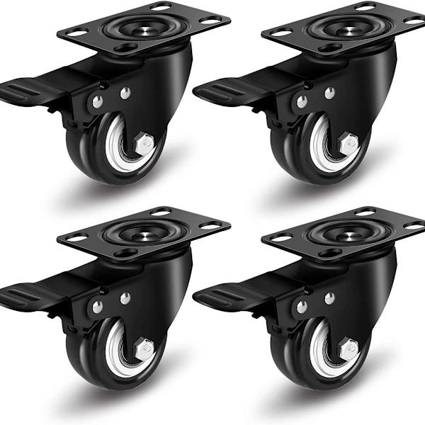 4 hjul för möbler 200KG transporthjul set | Snurrande hjul med broms | KLB
