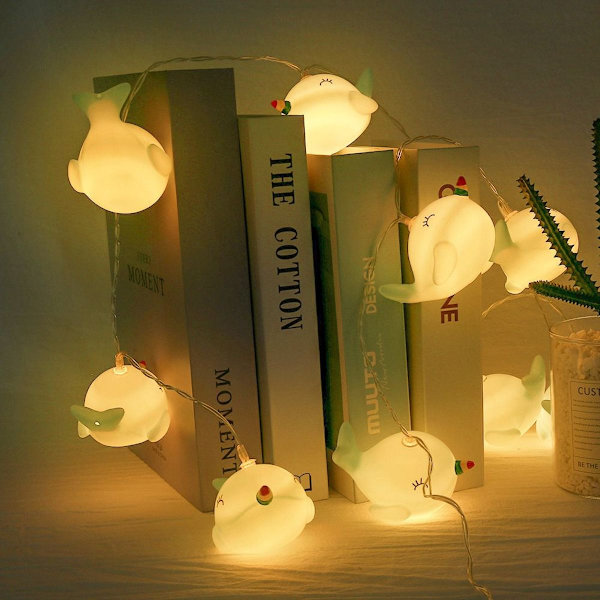 Blå plastdelfinformade ljusslingor med 10 LED-lampor KLB