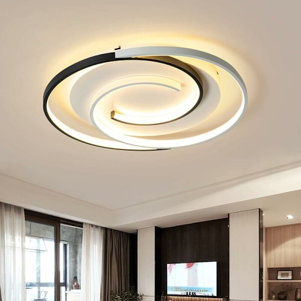 Moderne LED-loftslampe 46W 42cm（3000K-6000K), dæmpbar rund loftslampe til stue, soveværelse, køkken KLB