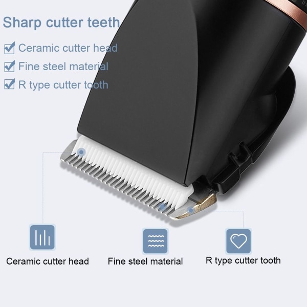 Langaton hiusleikkuri – miesten sähköinen hiusleikkuri keraamisilla teriillä KLB