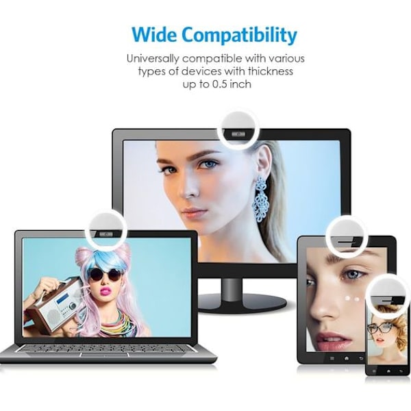 Selfie-lys, 28 LED ringlys, selfie-lys til mobiltelefon, selfie ringlys med 3