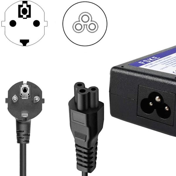 3-PIN-strömkabel för PC-dator, skanner, skrivare, kopiator, projektor