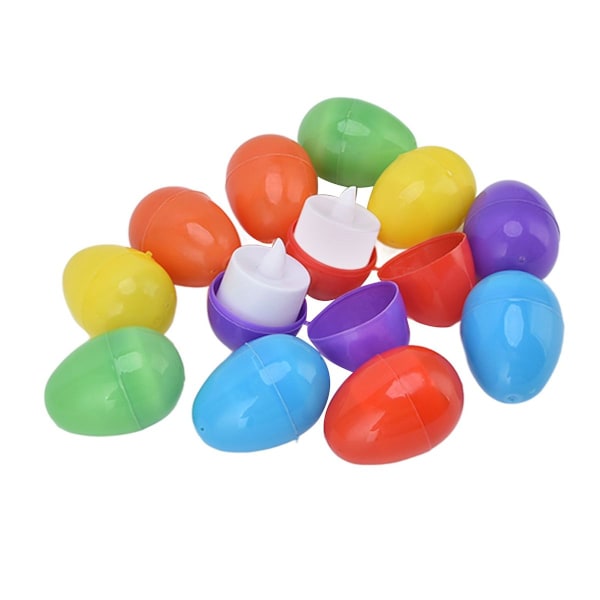 12 stk påskeegg skinner sterkt dekorativt for å lage deg selv laget av plast KLB