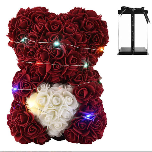 Blomsterbjørn, håndlavet bamse, Valentinsdagsgave, Morsdagsgave, hendes KLB