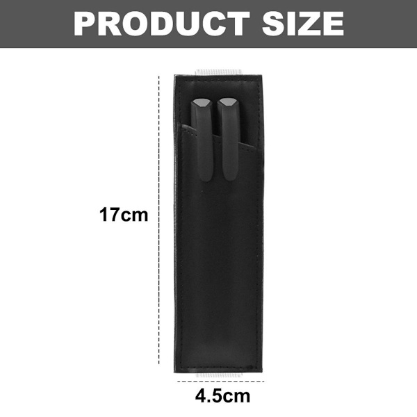 3-pack pennfodral i läder, pennfodral i läder, elastiskt svart