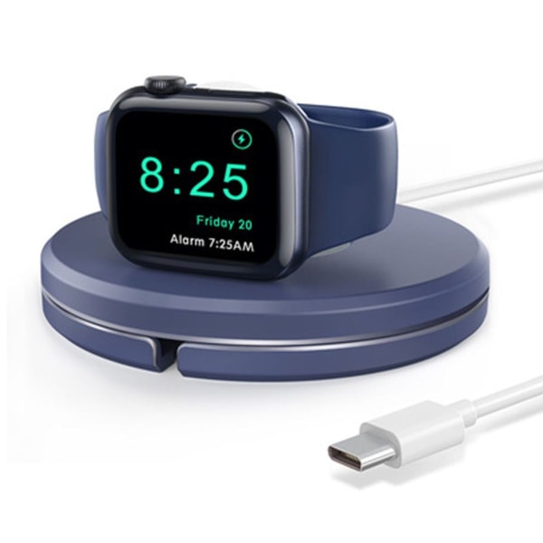 Apple Watch Laddningsstation Pop-up Kabelhantering Stativ Blå