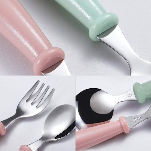Gaffel og ske sæt, baby service, baby fodringsske, gaffel, rustfrit stål KLB