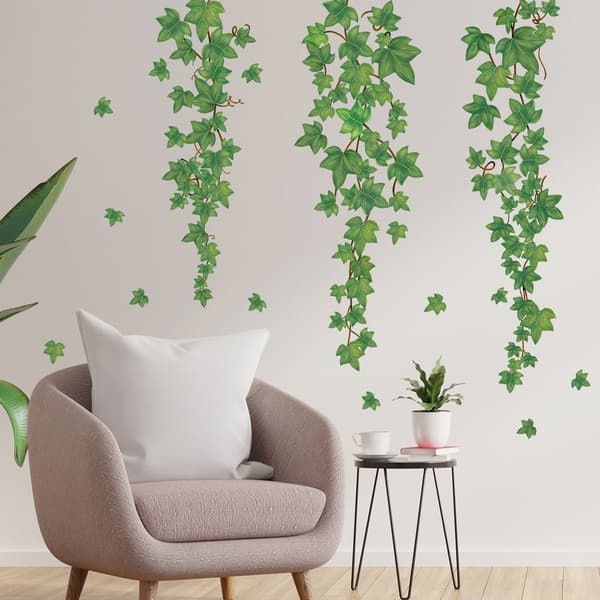 Hängande vinväggsdekaler Evergreen Ivy Leaves väggdekaler sovrum KLB