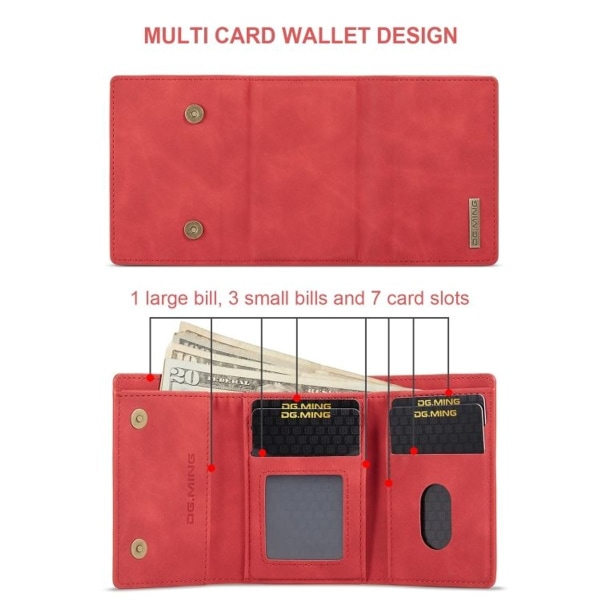 M1 Series Magnetic Tri-Fold tegnebog (rød)