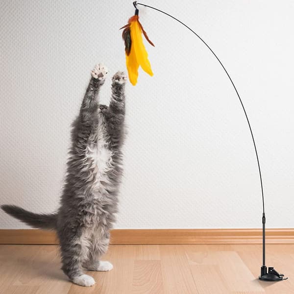 Kattorm Teaser Refills Leke Katt Vinkel Gul KLB