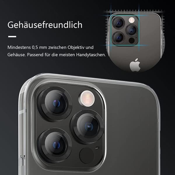 Kamera beskyttelse til iPhone 13 Pro/ iPhone 13 Pro Max kamera hærdet glas,