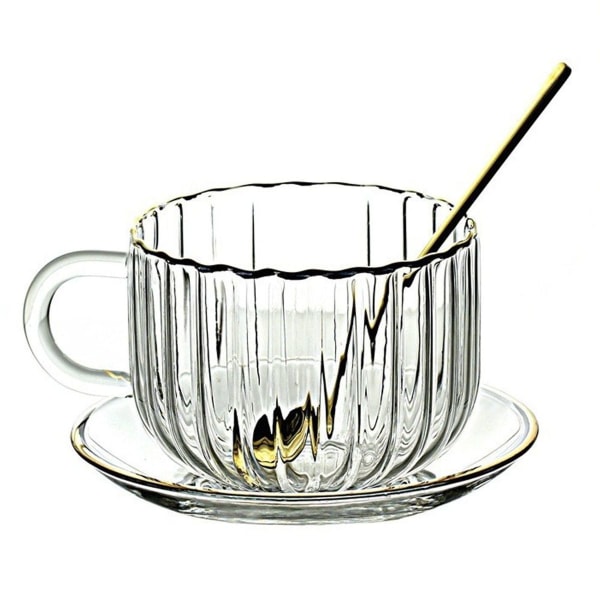 Trendig kaffepuddingkopp, tekopp inklusive tallrik, 450 ml