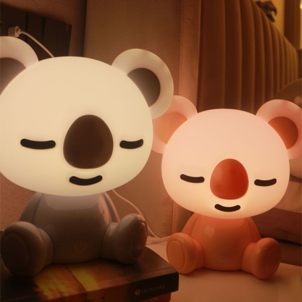 Børns søde tegneseriebjørnedyr Nordisk LED energibesparende bordlampe natlampe ammelampe pink