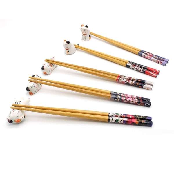 Chopsticks 5 Pairs Chopsticks Wooden Reusable Natural KLB