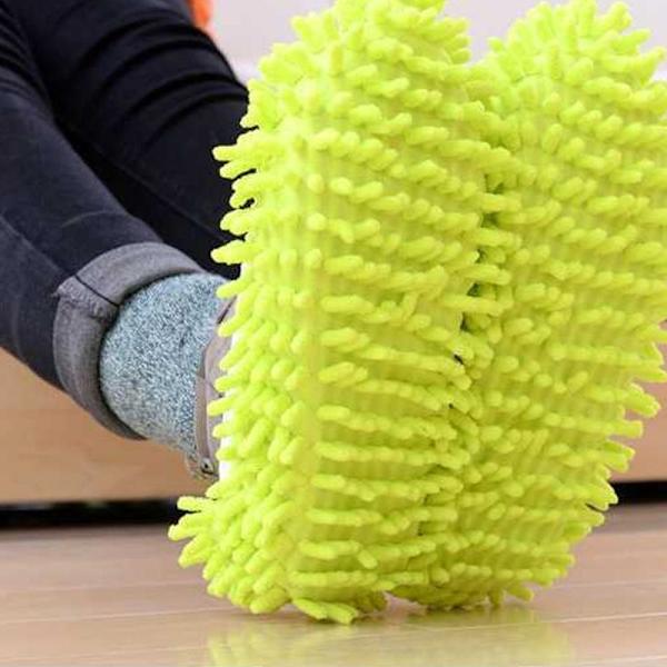 Mop-tossut Kengänpäällinen Pölyhöyhenpölytossut Lattianpuhdistus Vihreä