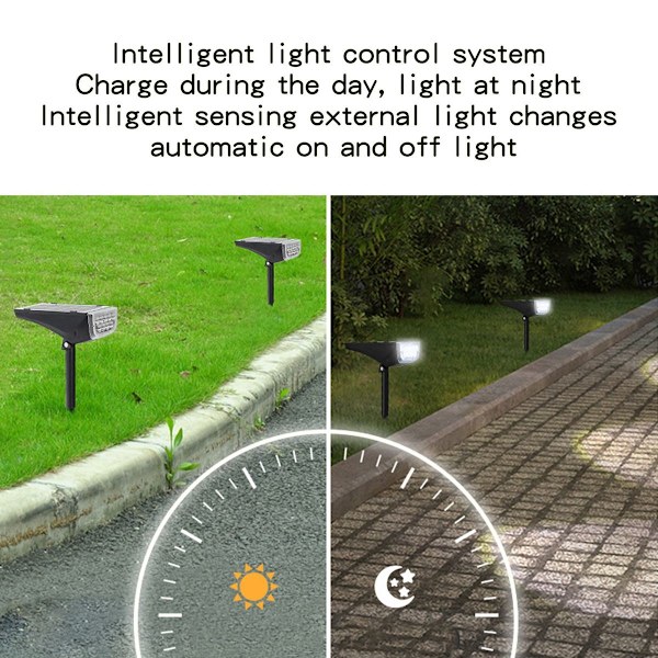 Solcelle gulvlamper IP65 Vandtæt 3 Tilstande Roterende Lys KLB