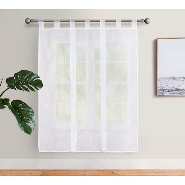 Hvid, 120 cm x 140 cm Vinduesgardin Broderi Romerske Persien Gardiner Dekoration Til Soveværelse Balkon Køkken-