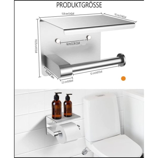 ASOFTY WC-paperiteline, jossa hylly, itseliimautuva WC-paperiteline