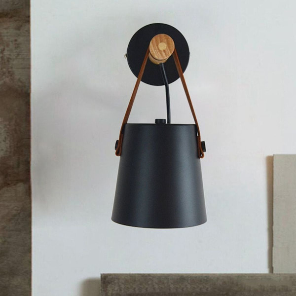 110-240V LED-vägglampa för inomhusbruk, trälampa för sovrum KLB