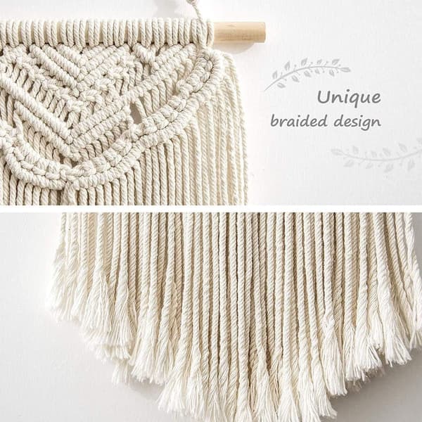 Mkouo Set med 2 Macrame Väggkonst Vävd Väggdekoration KLB